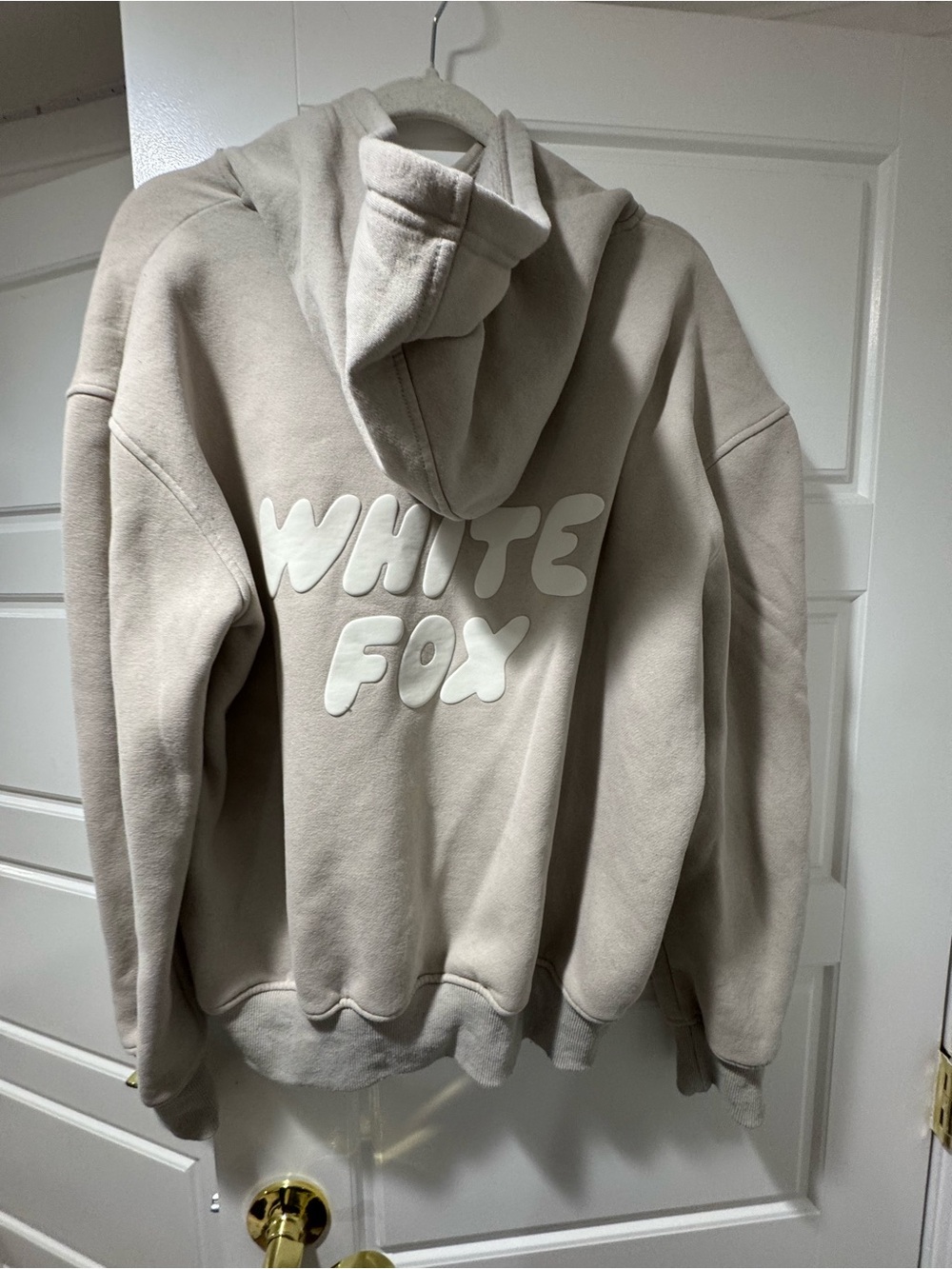 White Fox Cream Hoodie